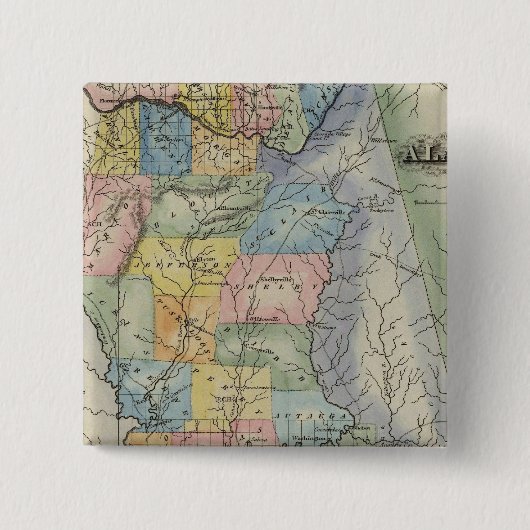 Alabama 2 vierkante button 5,1 cm (Voorkant)