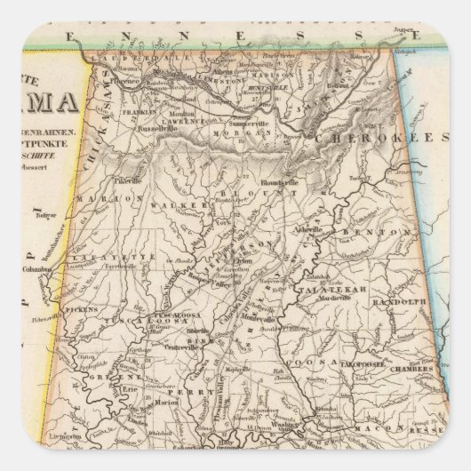 Alabama 2 vierkante sticker (Voorkant)