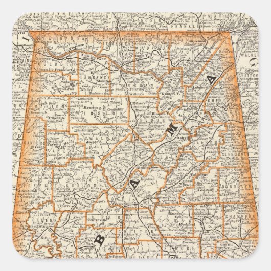 Alabama 4 vierkante sticker (Voorkant)