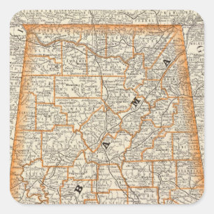 Alabama 4 vierkante sticker
