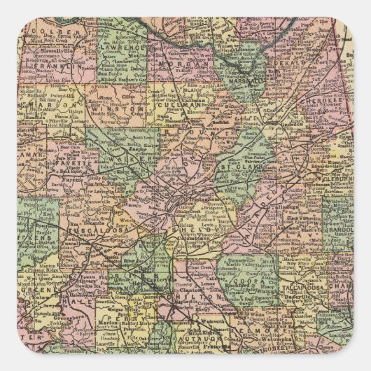 Alabama 7 vierkante sticker (Voorkant)