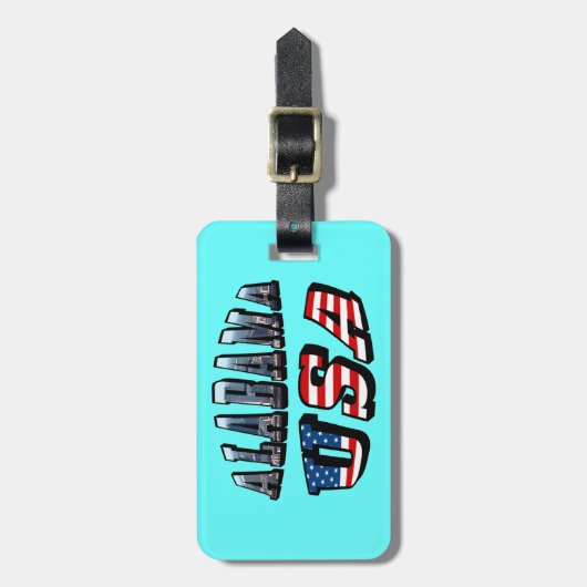 Alabama Afbeelding en Amerikaanse vlag Bagagelabel (Voorkant verticaal)