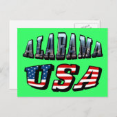 Alabama Afbeelding en Amerikaanse vlag Briefkaart (Voorkant / Achterkant)