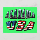 Alabama Afbeelding en Amerikaanse vlag Briefkaart (Voorkant)