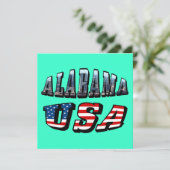 Alabama Afbeelding en Amerikaanse vlag Kaart (Staand voorkant)