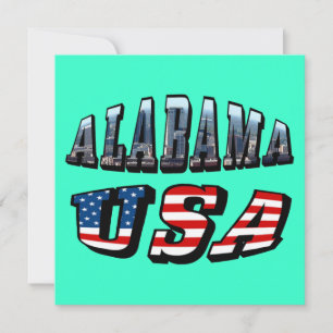 Alabama Afbeelding en Amerikaanse vlag Kaart
