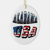 Alabama Afbeelding en Amerikaanse vlag Keramisch Ornament (Rechts)