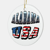 Alabama Afbeelding en Amerikaanse vlag Keramisch Ornament (Links)