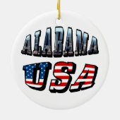 Alabama Afbeelding en Amerikaanse vlag Keramisch Ornament (Achterkant)