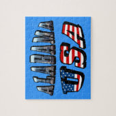 Alabama Afbeelding en Amerikaanse vlag Legpuzzel (Verticaal)