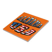 Alabama-afbeelding en Amerikaanse vlag-lettertype Tegeltje (Zijkant)