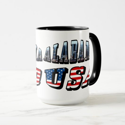 Alabama Afbeelding en Amerikaanse vlag Mok (Voorkant rechts)