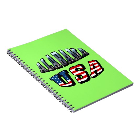 Alabama Afbeelding en Amerikaanse vlag Notitieboek (Rechterzijde)
