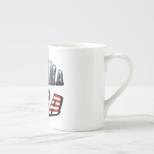 Alabama Afbeelding en Amerikaanse vlag Porselein Kop (Rechts)