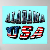 Alabama Afbeelding en Amerikaanse vlag Poster (Voorkant)