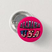 Alabama Afbeelding en Amerikaanse vlag Ronde Button 3,2 Cm (Voorkant /achterkant)