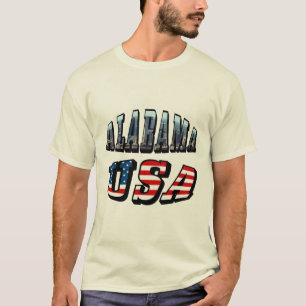 Alabama Afbeelding en Amerikaanse vlag T-shirt
