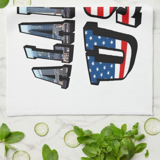 Alabama Afbeelding en Amerikaanse vlag Theedoek (Gevouwen)