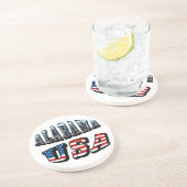 Alabama Afbeelding en Amerikaanse vlag Zandsteen Onderzetter (Zijkant)