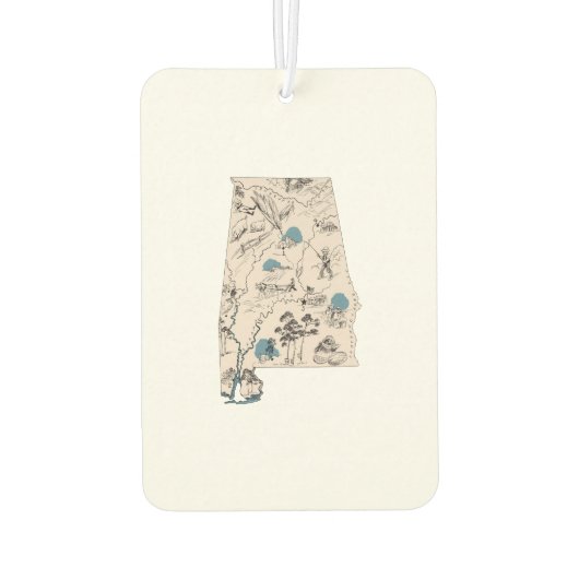 Alabama  Afbeelding Kaart Luchtverfrisser (Achterkant)