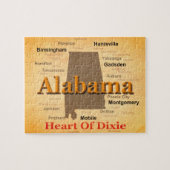 Alabama Aged Map Silhouette Legpuzzel (Horizontaal)