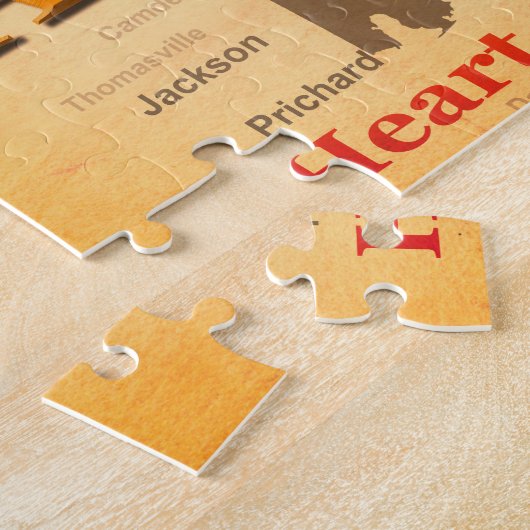 Alabama Aged Map Silhouette Legpuzzel (Zijkant)