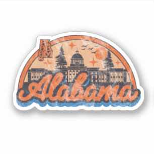 Alabama Al Oude Vintage Reis Souvenir Sticker