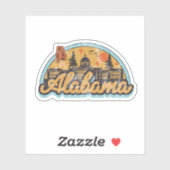Alabama Al Oude Vintage Reizen Souvenir Sticker (Vel)