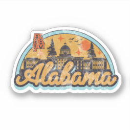 Alabama Al Oude Vintage Reizen Souvenir Sticker