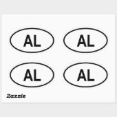 Alabama "AL" Ovale Sticker (Vel)