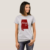 Alabama AL State Love Distress  t-shirt (Voorkant volledig)