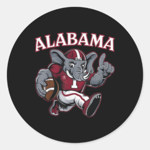 Alabama Al Vintage Sport Grappige Liefde Olifant A Ronde Sticker