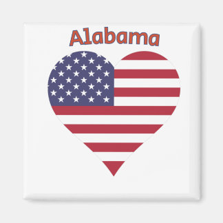 Alabama American Flag Heart Magneet