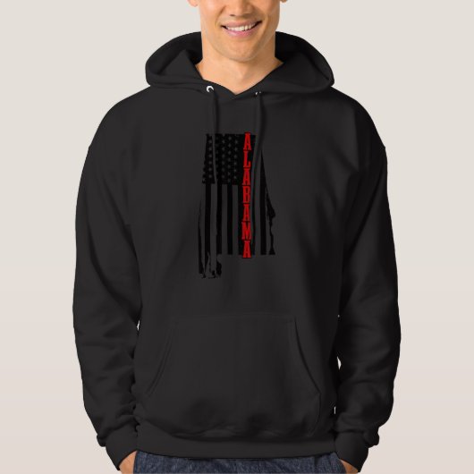 Alabama American Flag State Map Pride Patriotic 4t Hoodie (Voorkant)