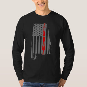 Alabama American Flag State Map Pride Patriotic 4t T-shirt
