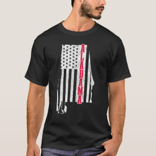 Alabama American Flag State Map Pride Patriotic 4t T-shirt