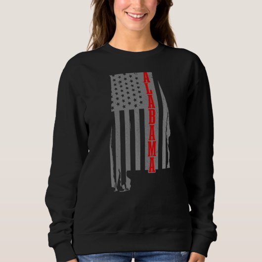 Alabama American Flag State Map Pride Patriotic 4t Trui (Voorkant)