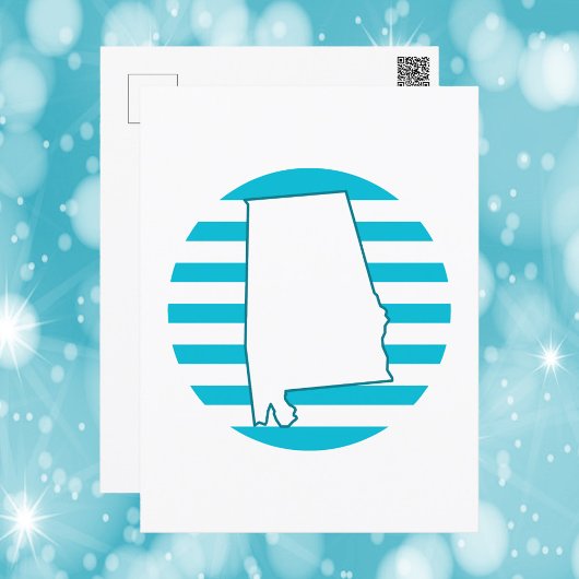 Alabama Amerikaanse staat omtrek blauwe retro cirk Briefkaart