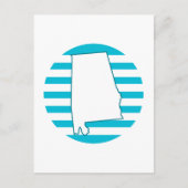 Alabama Amerikaanse staat omtrek blauwe retro cirk Briefkaart (Voorkant)