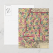 Alabama, Arkansas, Louisiana en Mississippi Briefkaart (Voorkant / Achterkant)