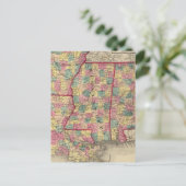 Alabama, Arkansas, Louisiana en Mississippi Briefkaart (Staand voorkant)