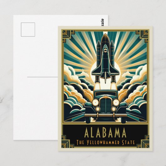Alabama | Art. Deco Briefkaart (Voorkant / Achterkant)