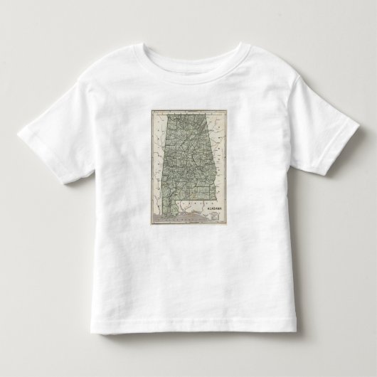 Alabama Atlas Map Kinder Shirts (Voorkant)