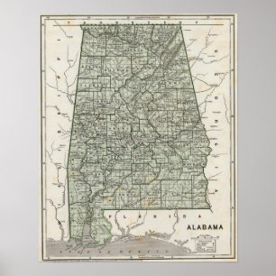 Alabama Atlas Map Poster