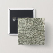 Alabama Atlas Map Vierkante Button 5,1 Cm (Voorkant /achterkant)