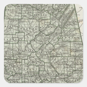 Alabama Atlas Map Vierkante Sticker