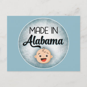 Alabama Baby Funny Blue New Boy Briefkaart