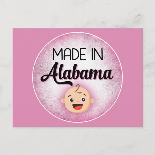 Alabama Baby Funny Pink New Girl Briefkaart (Voorkant)
