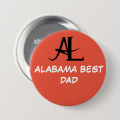 ALABAMA BESTE VADER RONDE BUTTON 7,6 CM (Voorkant /achterkant)
