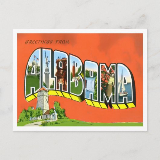 Alabama  Big Letters Briefkaart (Voorkant)